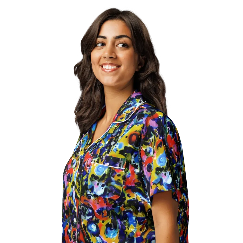 Vivid Disorder on Women's Short Sleeve Pajama Top — Left Front