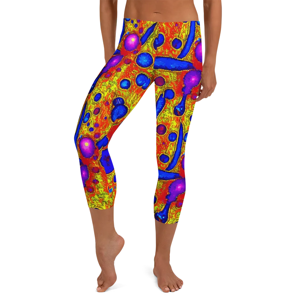 Cobalt Lava on Capri Leggings — Front