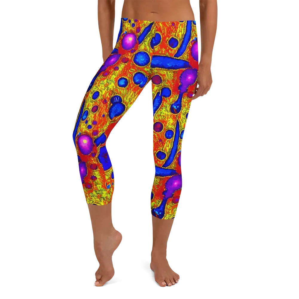 Cobalt Lava on Capri Leggings — Front