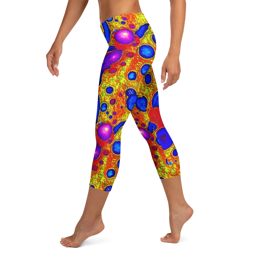 Cobalt Lava on Capri Leggings — Left