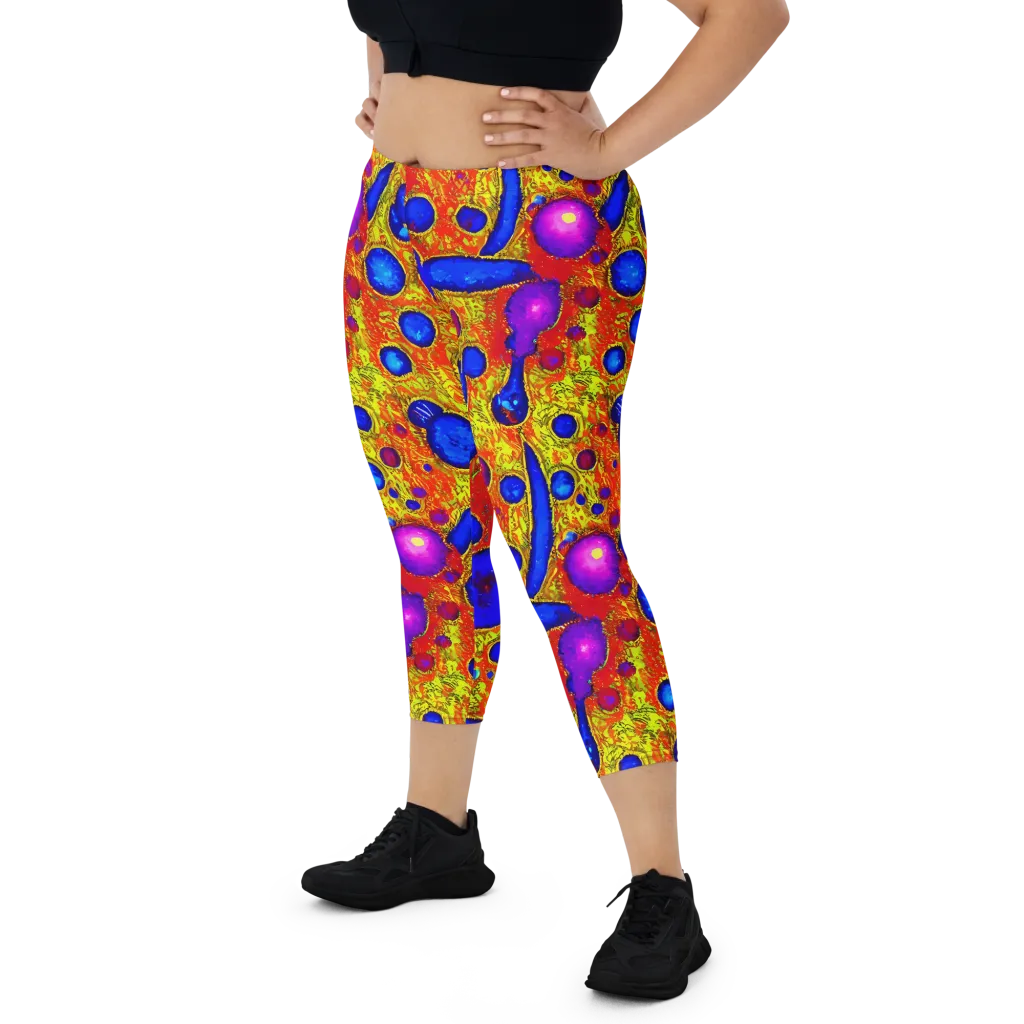 Cobalt Lava on Capri Leggings — Front