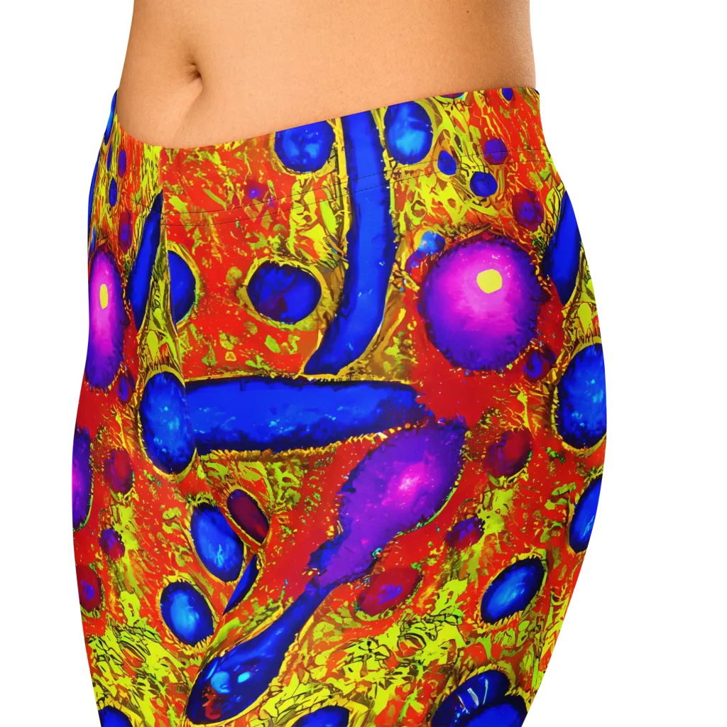 Cobalt Lava on Capri Leggings — Zoomed-in