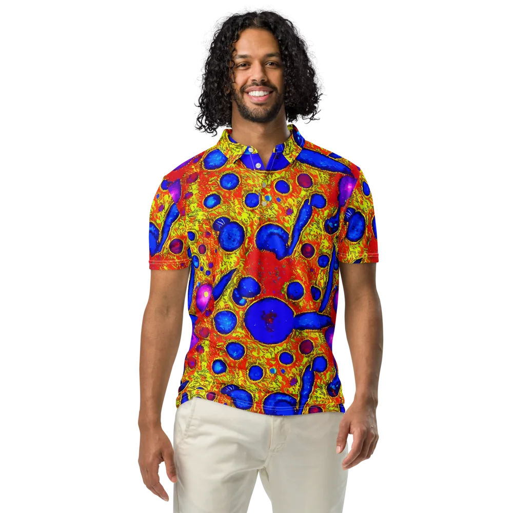 Cobalt Lava on Men's Slim Fit Polo Shirt — Front
