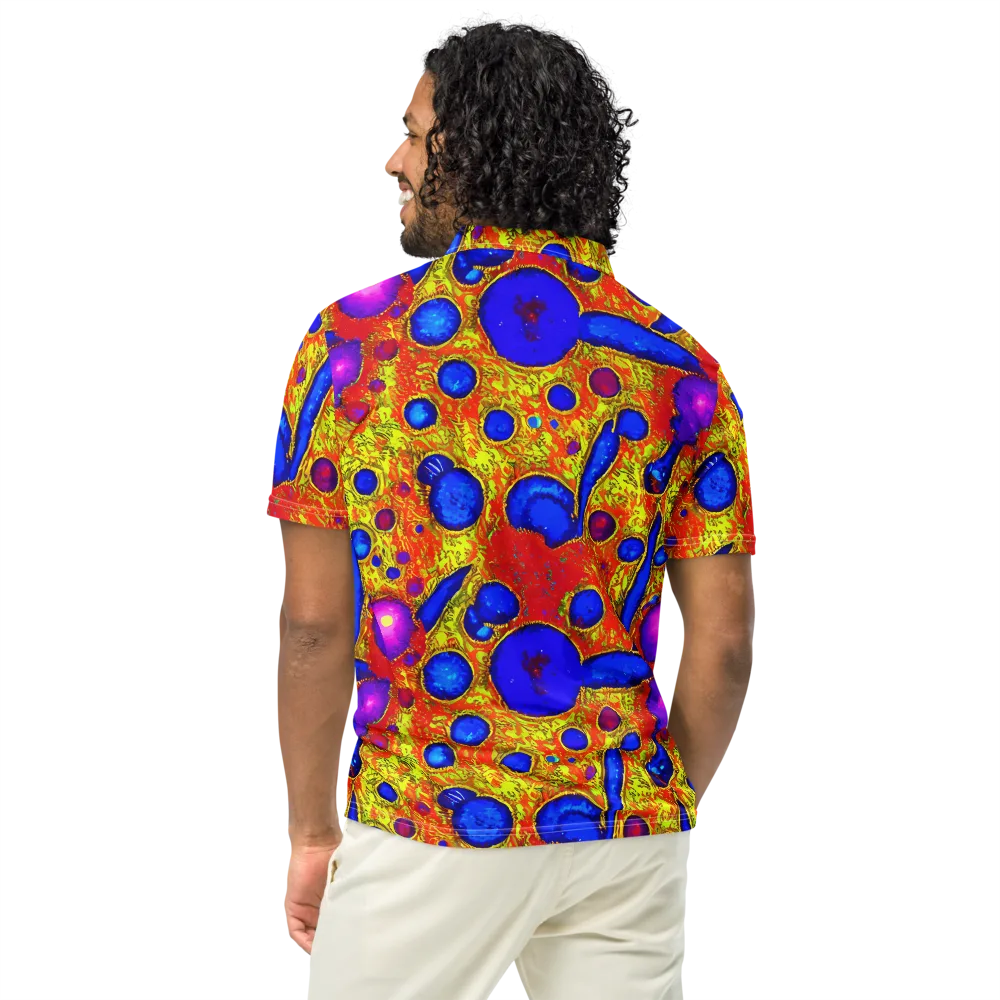Cobalt Lava on Men's Slim Fit Polo Shirt — Back