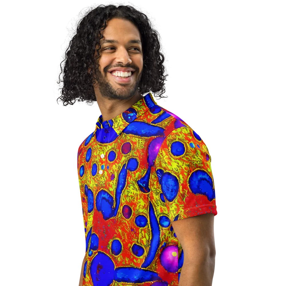 Cobalt Lava on Men's Slim Fit Polo Shirt — Left Front
