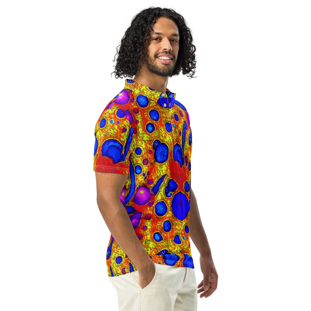 Cobalt Lava on Men's Slim Fit Polo Shirt — Right Front