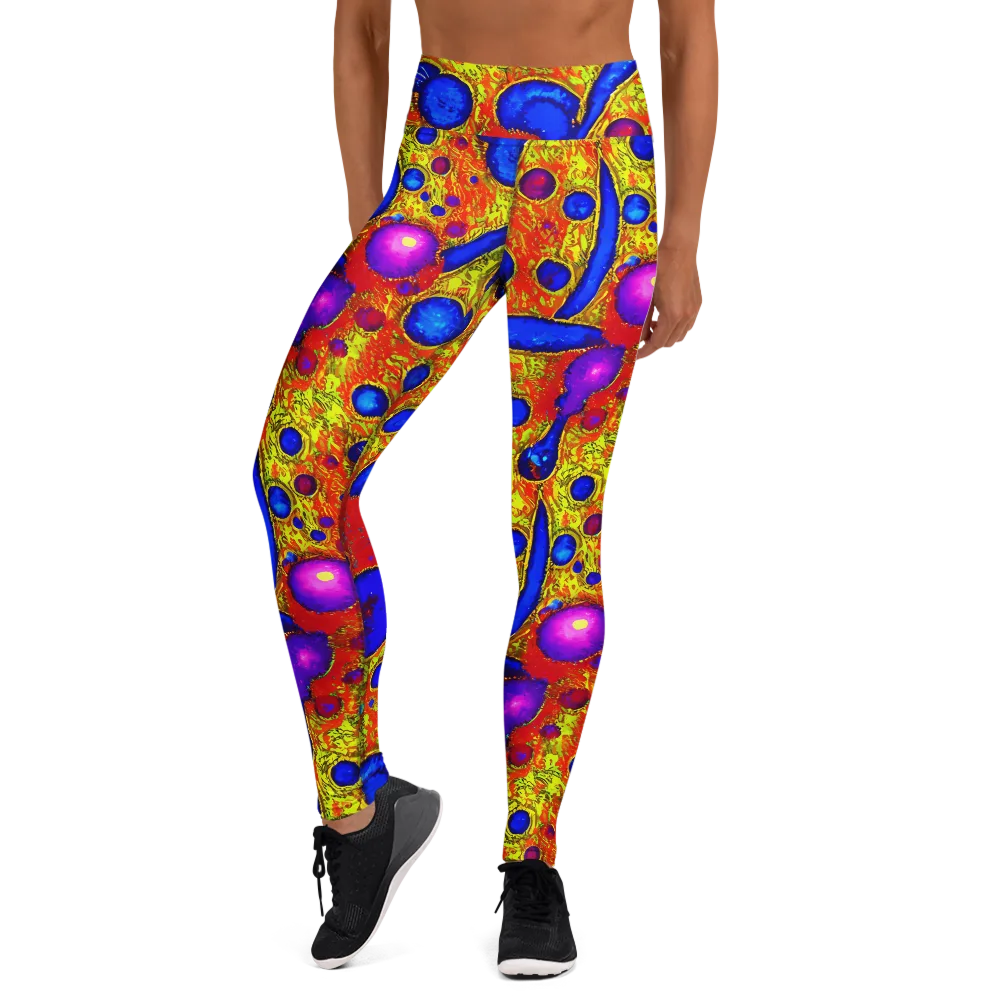 Cobalt Lava on Yoga Leggings — Front