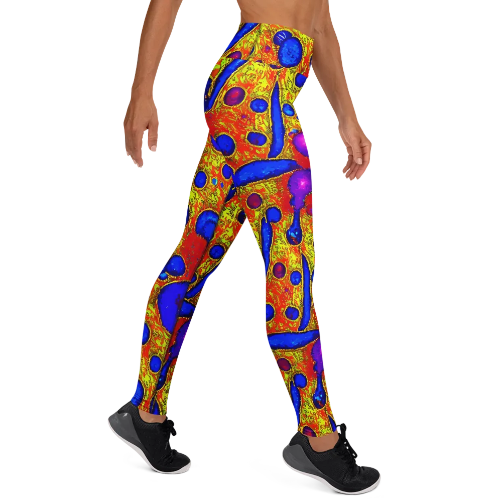 Cobalt Lava on Yoga Leggings — Right