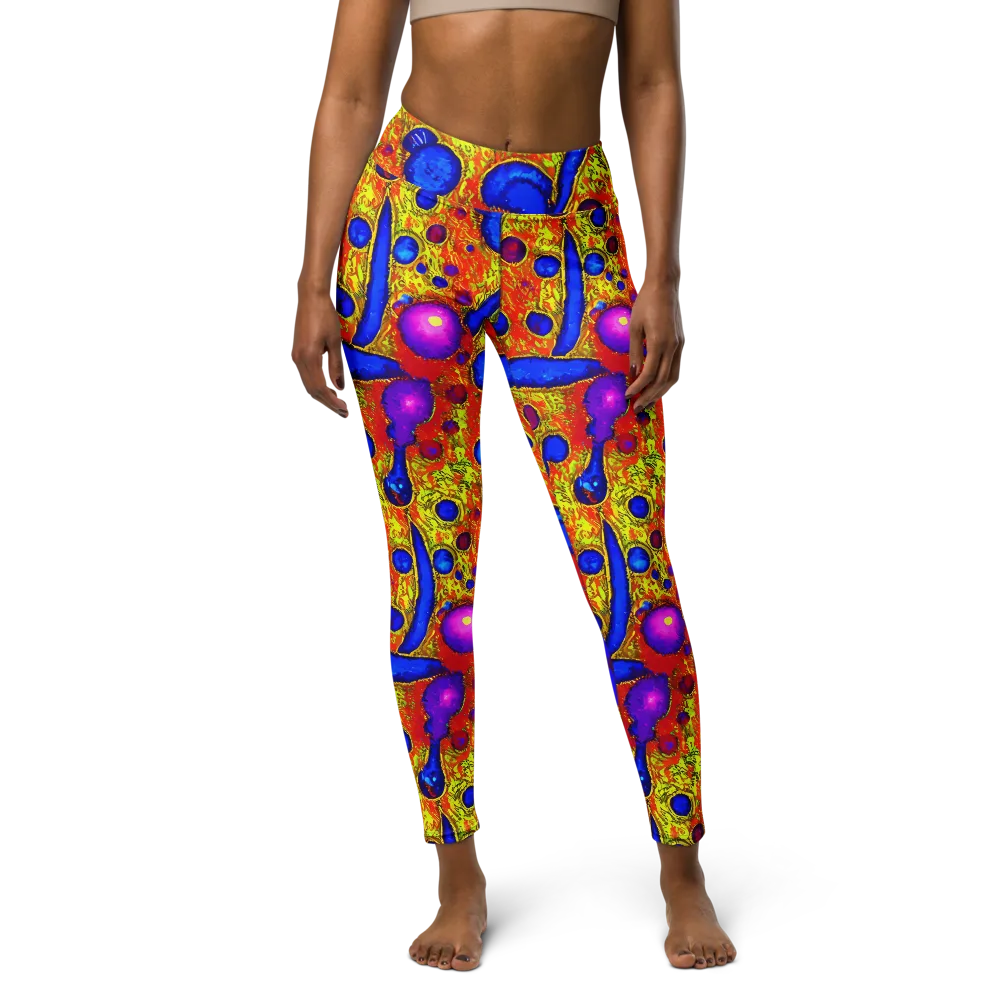 Cobalt Lava on Yoga Leggings — Front