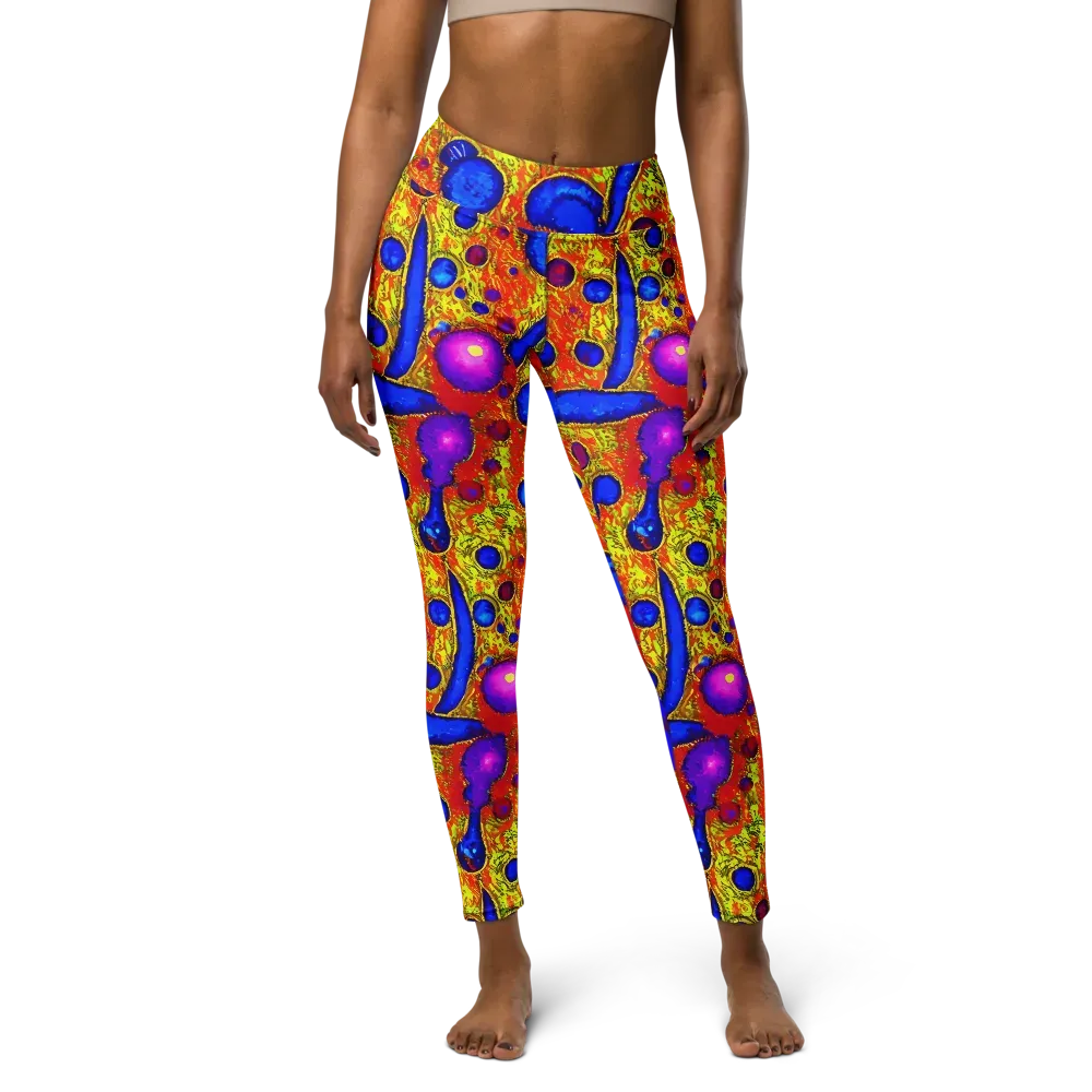 Cobalt Lava on Yoga Leggings — Front