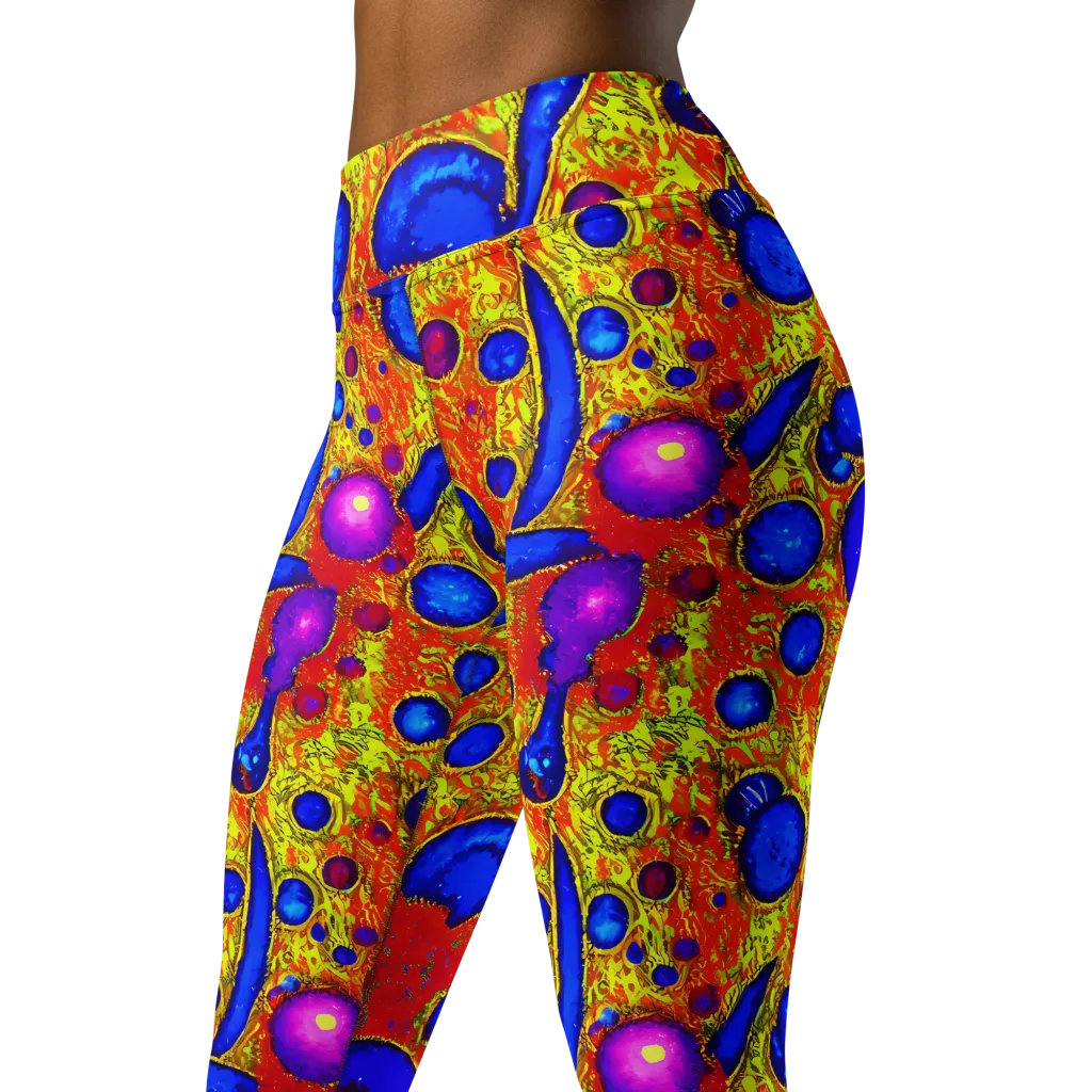 Cobalt Lava on Yoga Leggings — Left Front