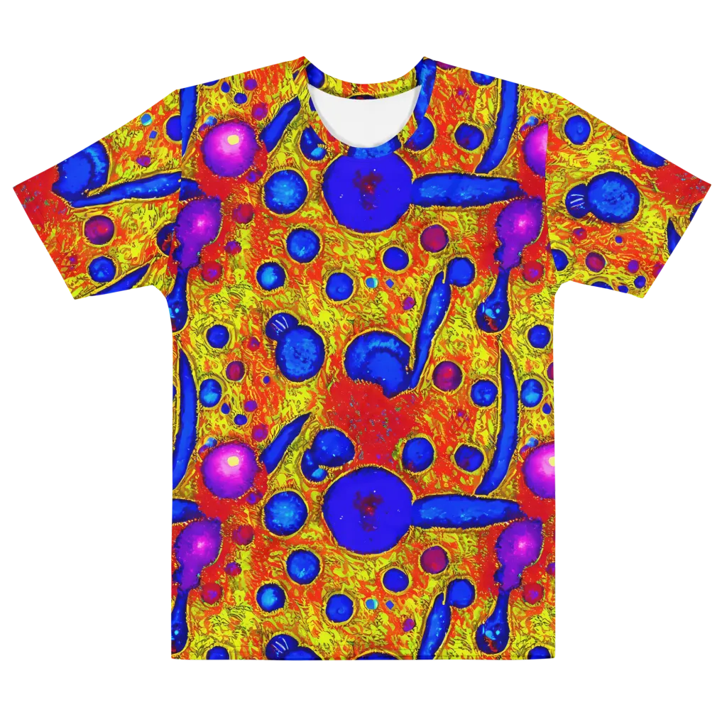 Cobalt Lava on Men's Cotton Crew Neck T-Shirt — Front
