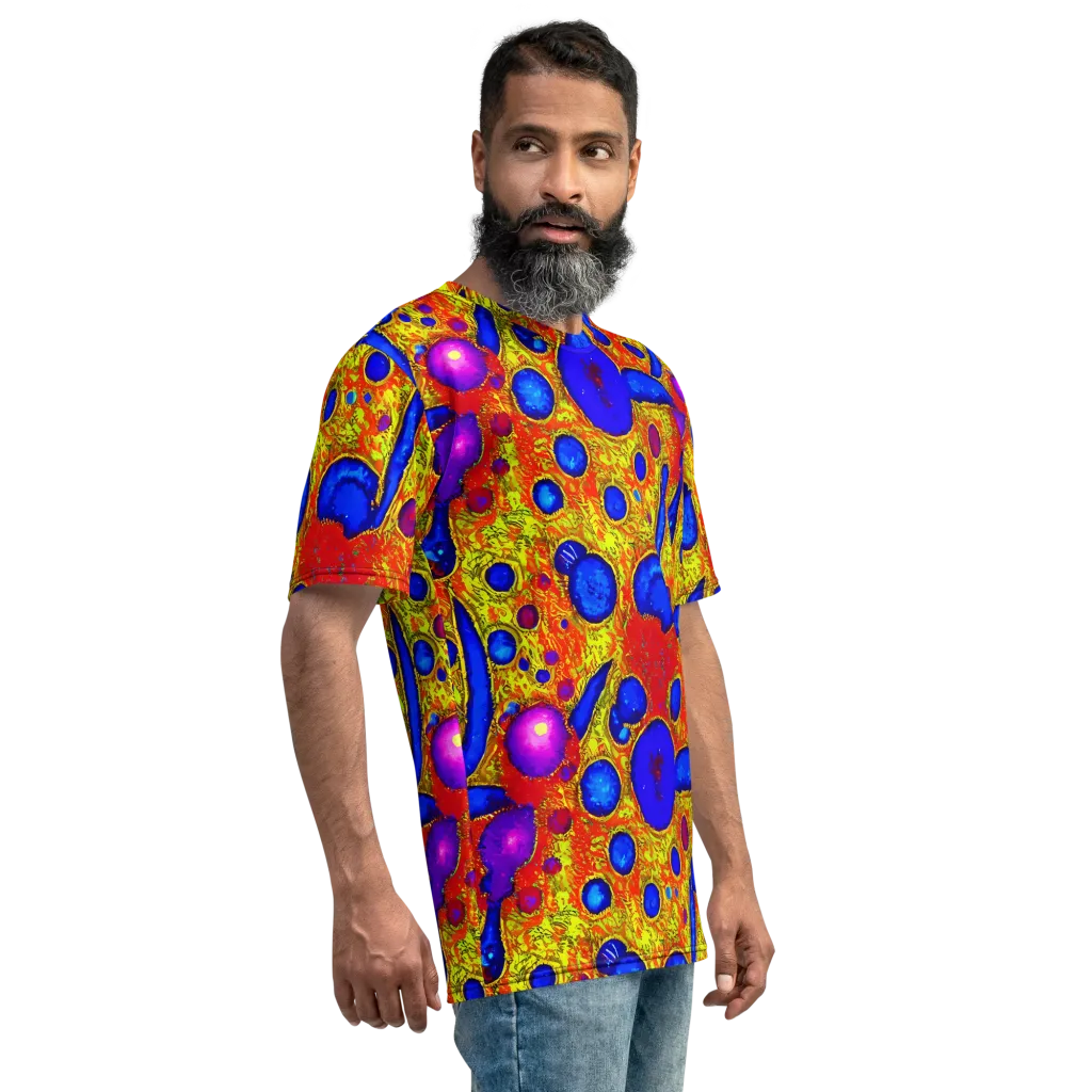 Cobalt Lava on Men's Crew Neck T-Shirt — Right