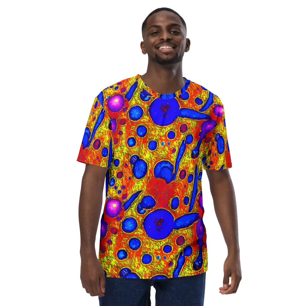 Cobalt Lava on Men's Crew Neck T-Shirt — Front