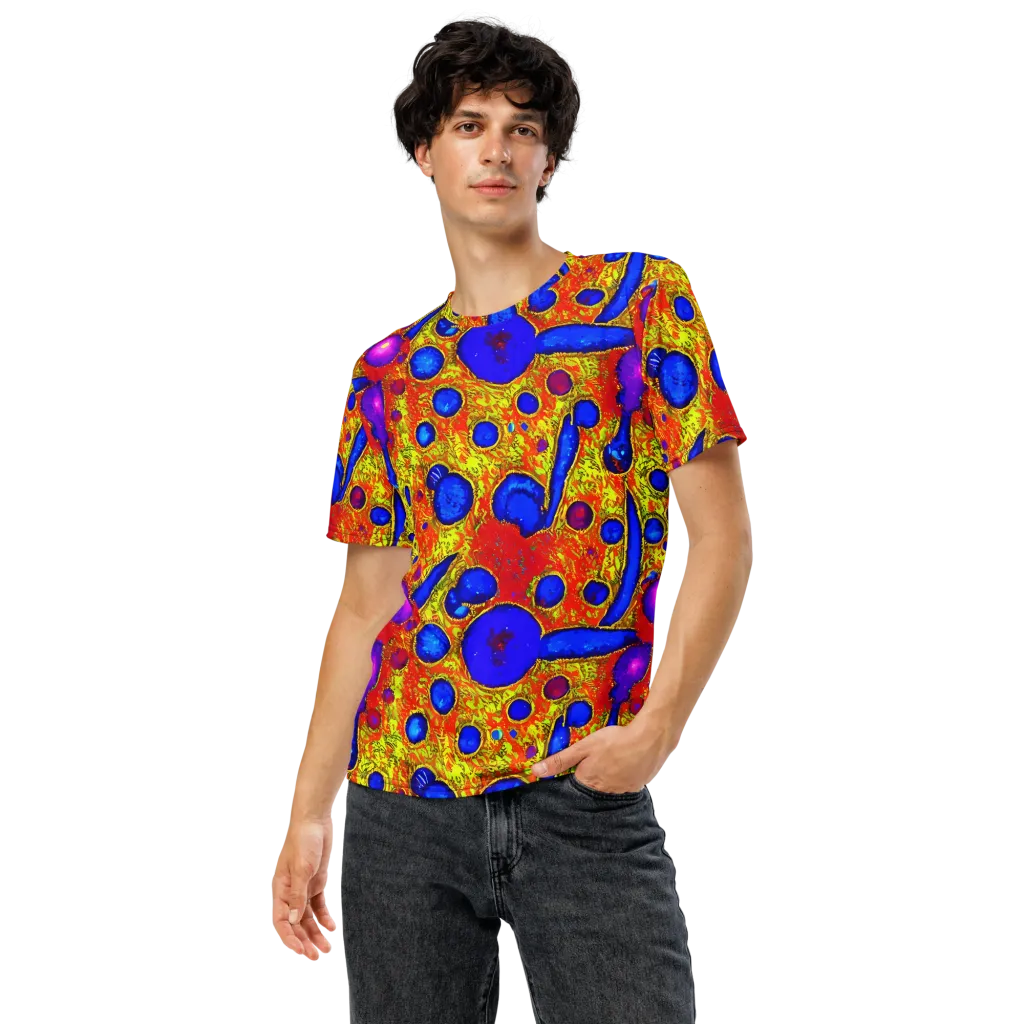 Cobalt Lava on Men's Crew Neck T-Shirt — Front