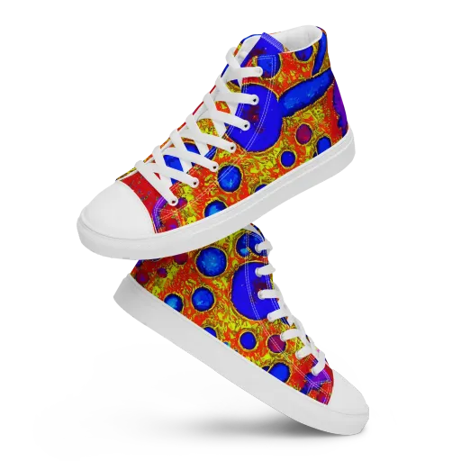 Cobalt Lava on a Men's High Top Canvas Shoes