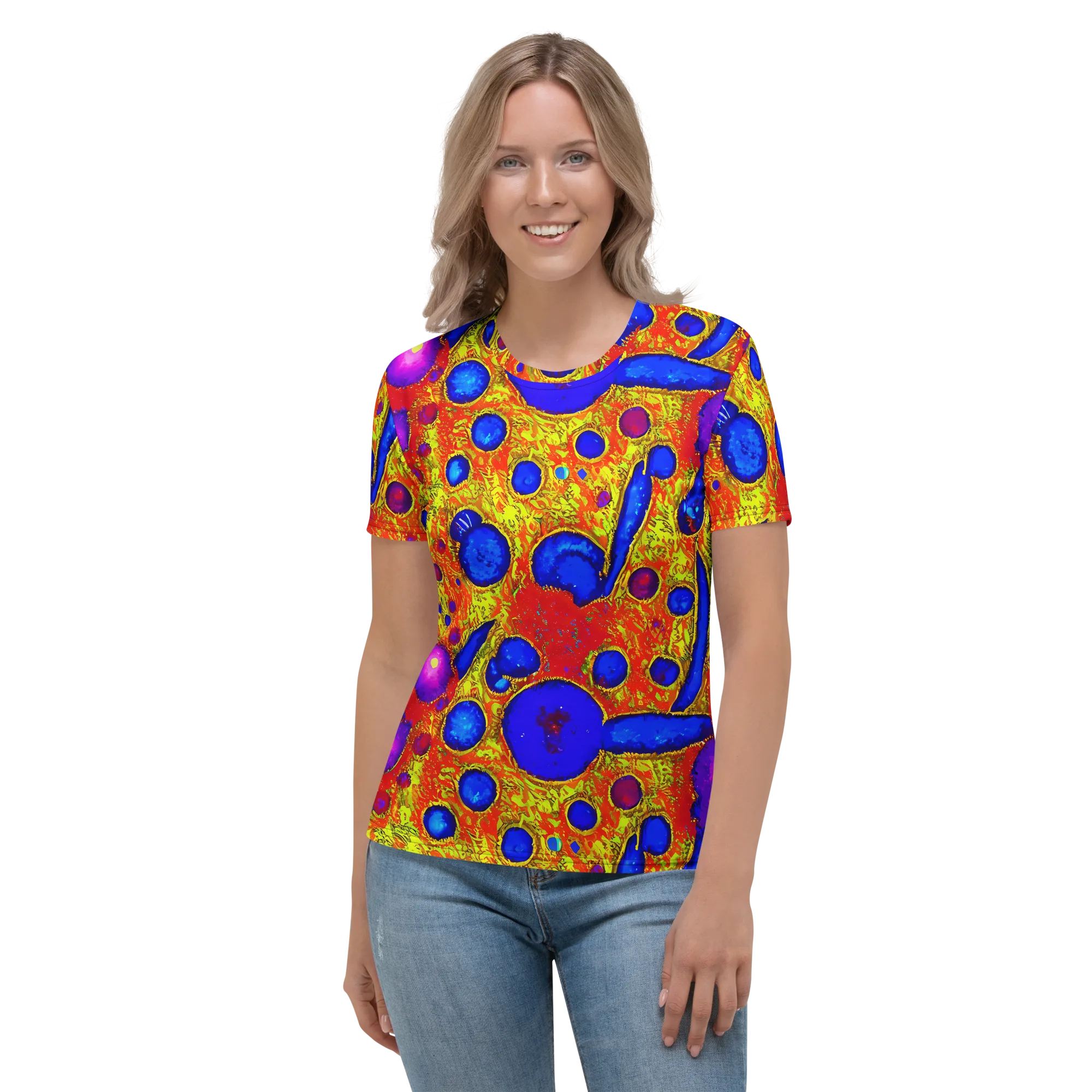 Cobalt Lava on Women's Crew Neck T-Shirt — Front