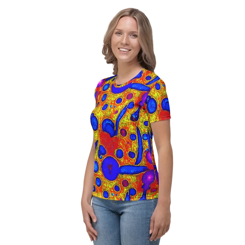 Cobalt Lava on Women's Crew Neck T-Shirt — Left