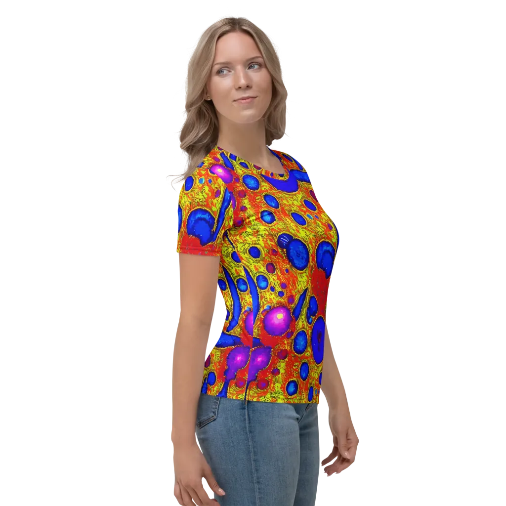 Cobalt Lava on Women's Crew Neck T-Shirt — Right