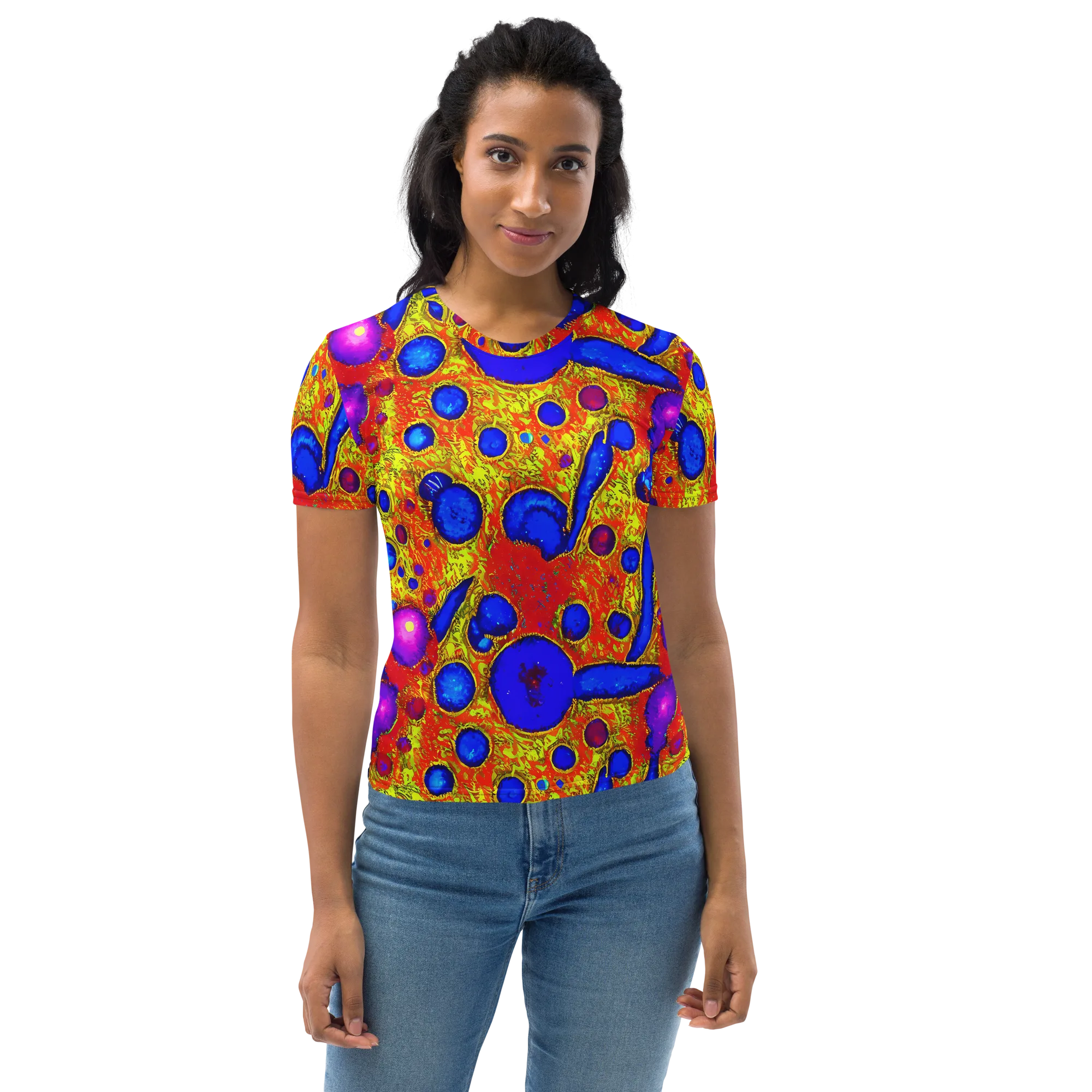 Cobalt Lava on Women's Crew Neck T-Shirt — Front