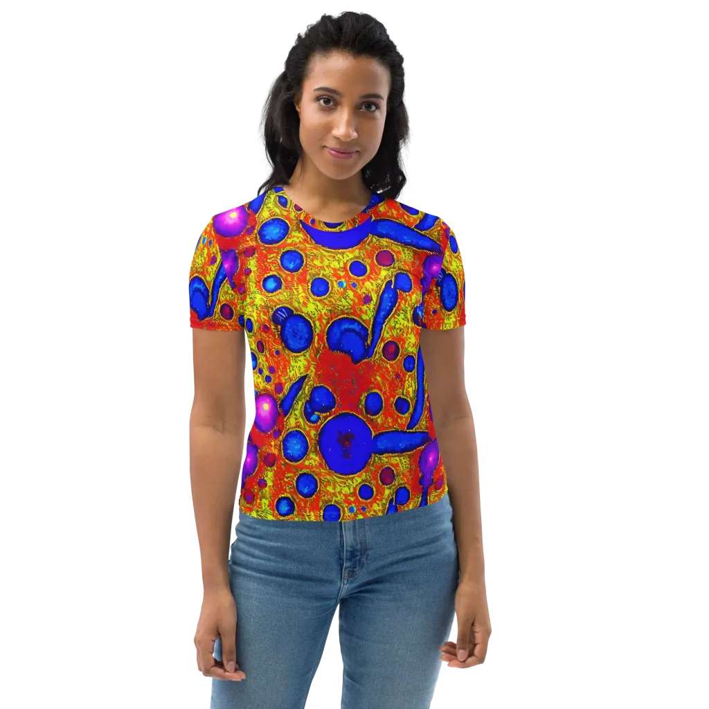 Cobalt Lava on Women's Crew Neck T-Shirt — Front