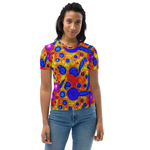 Cobalt Lava on a Women's Crew Neck T-Shirt