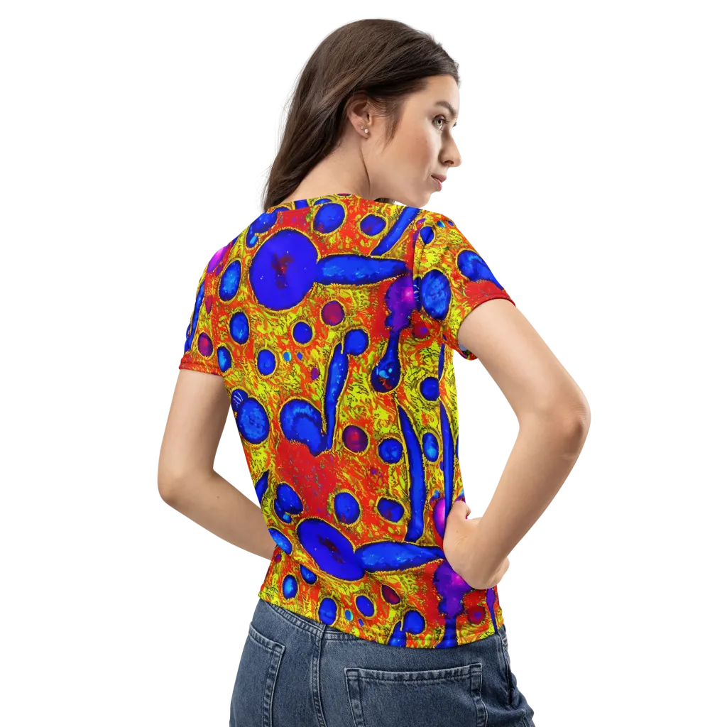 Cobalt Lava on Women's Crew Neck T-Shirt — Back