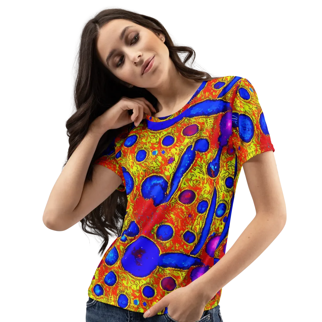 Cobalt Lava on Women's Crew Neck T-Shirt — Left Front