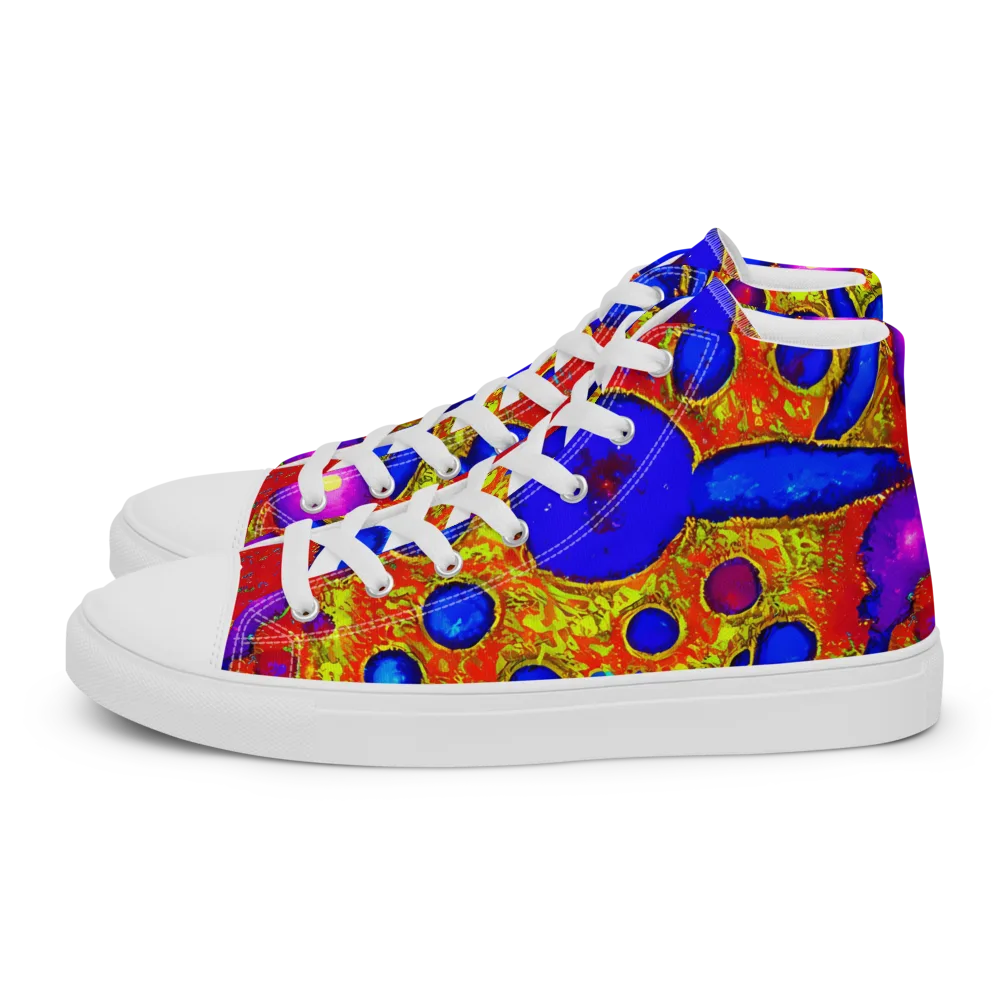 Cobalt Lava on Women's High Top Canvas Shoes — Left