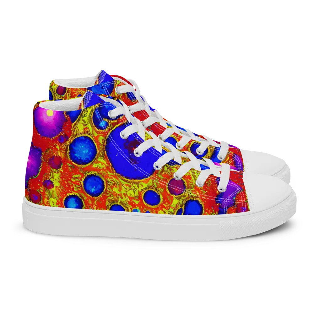 Cobalt Lava on Women's High Top Canvas Shoes — Right