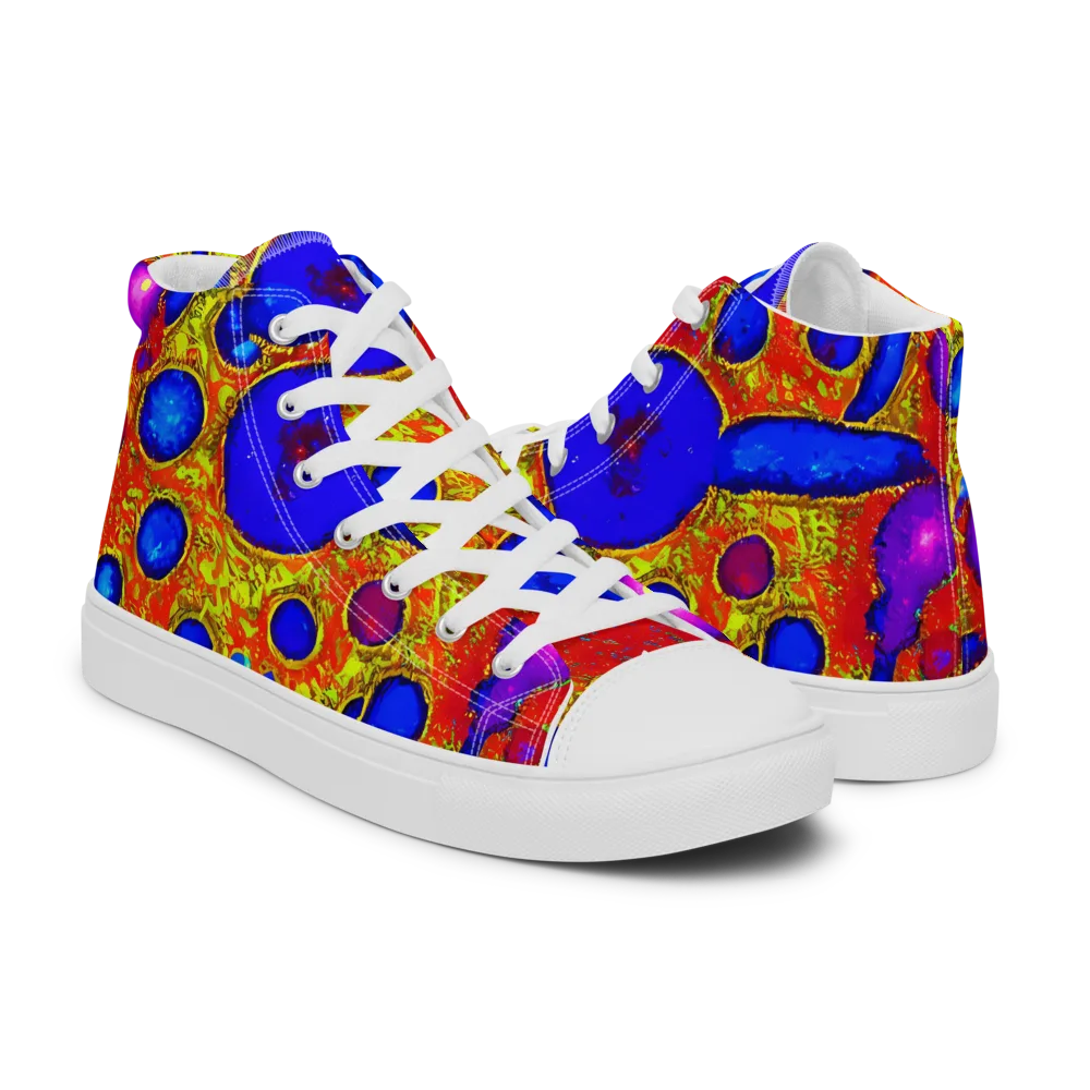 Cobalt Lava on Women's High Top Canvas Shoes — Right