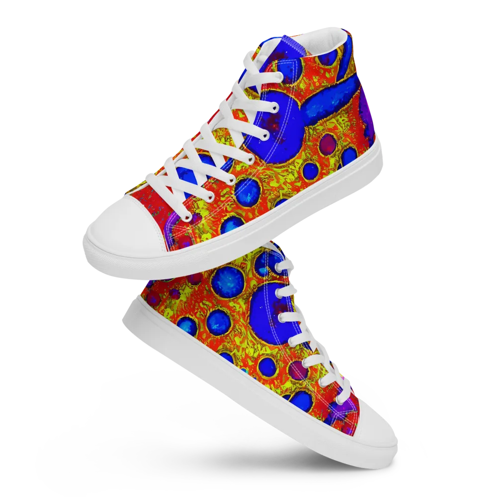 Cobalt Lava on Women's High Top Canvas Shoes — Front