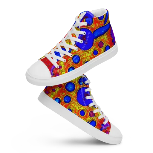 Cobalt Lava on a Women's High Top Canvas Shoes