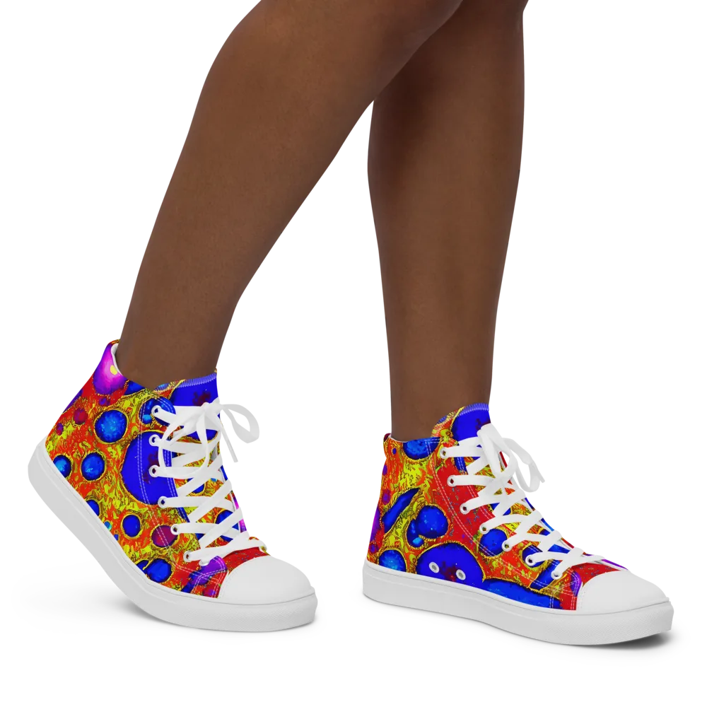 Cobalt Lava on Women's High Top Canvas Shoes — Right