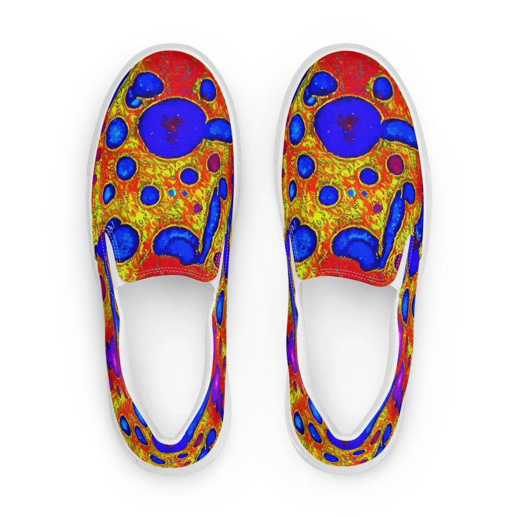 Cobalt Lava on Men's Slip-On Canvas Shoes — Front