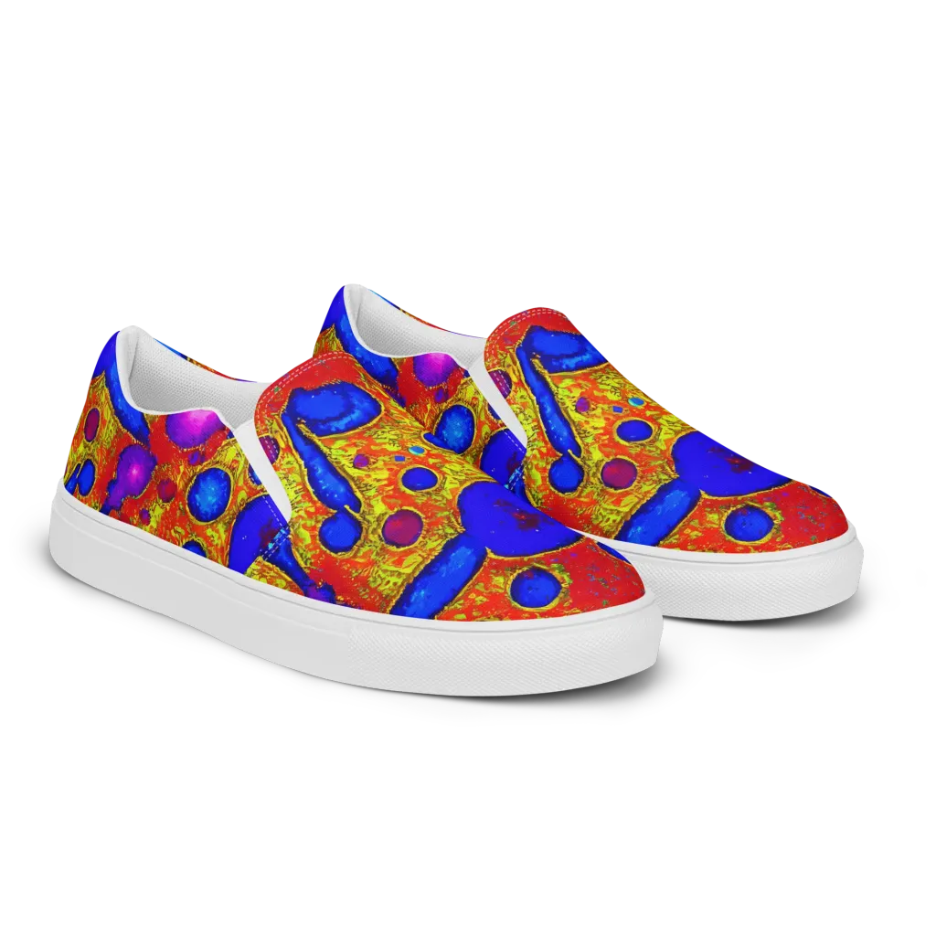 Cobalt Lava on Men's Slip-On Canvas Shoes — Right Front