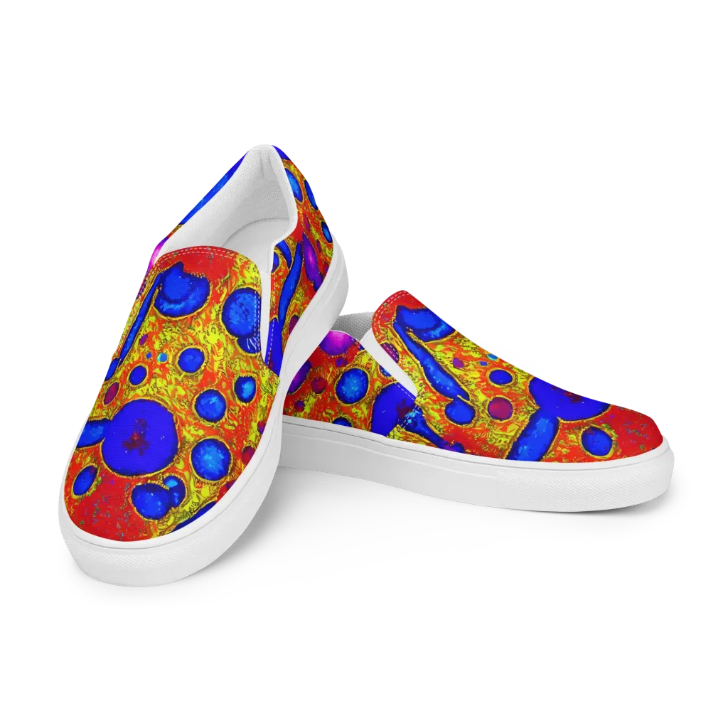 Cobalt Lava on Men's Slip-On Canvas Shoes — Left Front