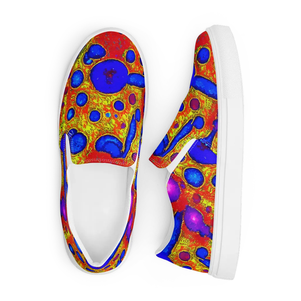 Cobalt Lava on Men's Slip-On Canvas Shoes — Front