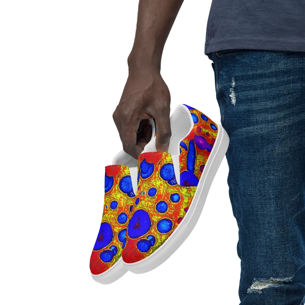 Cobalt Lava on Men's Slip-On Canvas Shoes — Left Front