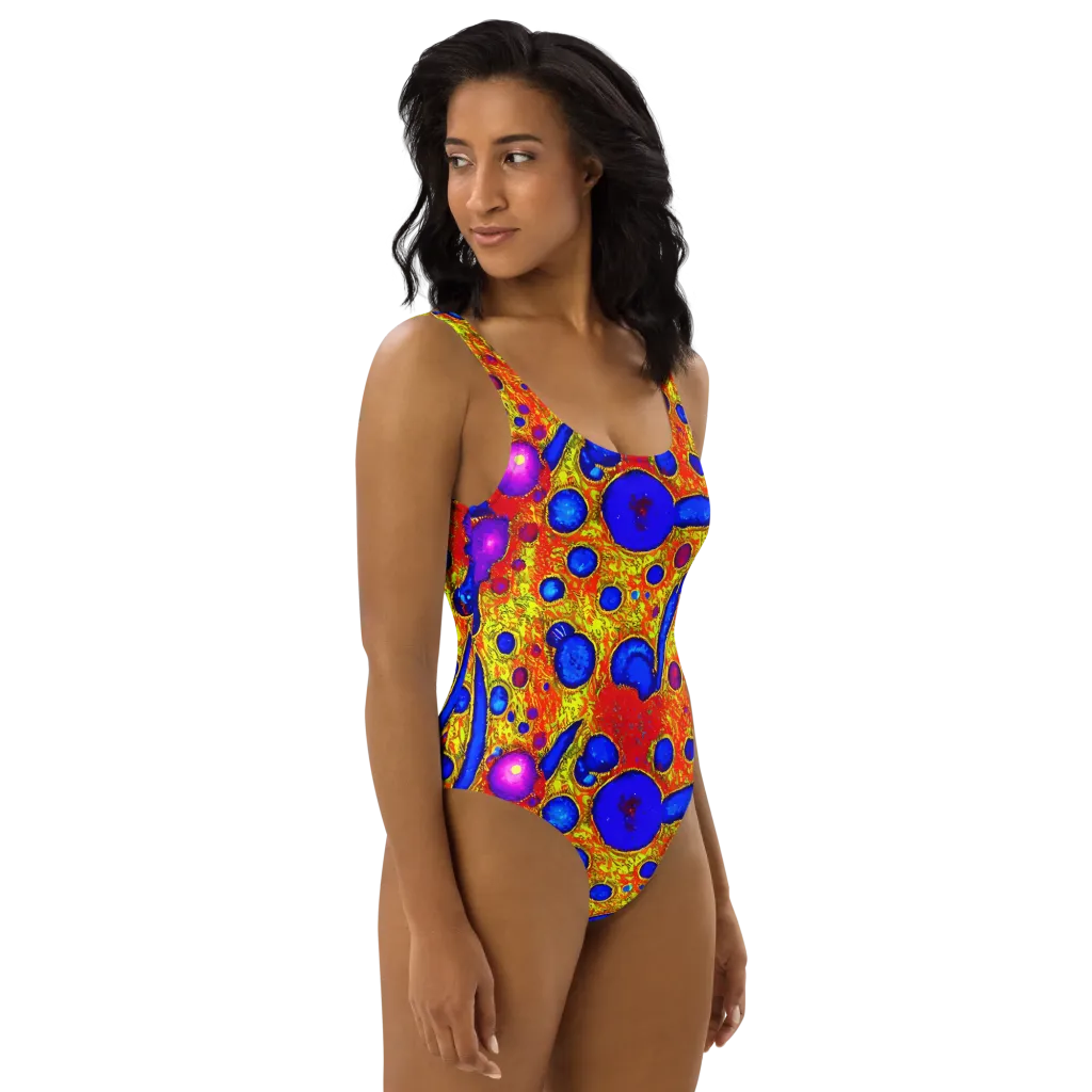 Cobalt Lava on One-Piece Swimsuit — Right