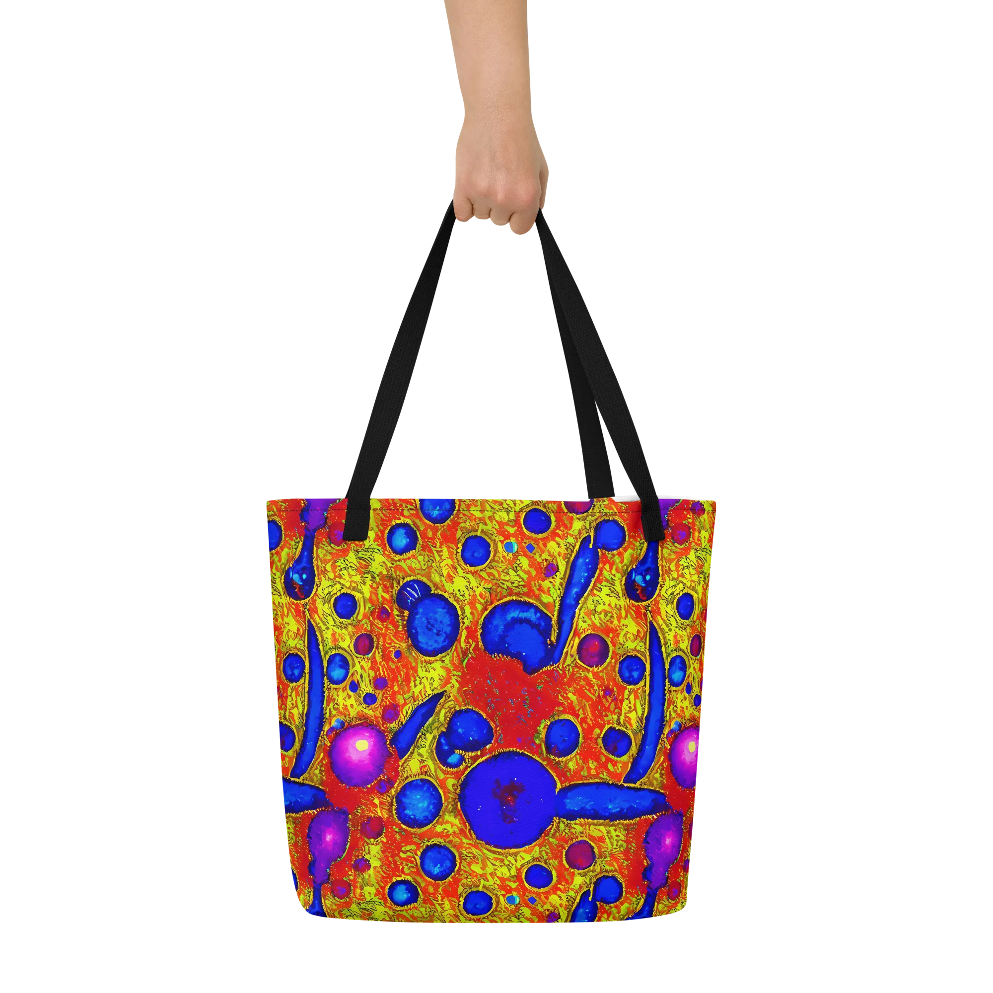 Cobalt Lava on Large Tote Bag W/ Pocket — Front
