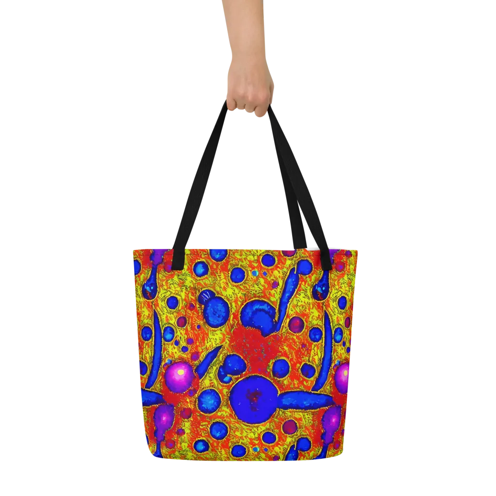 Cobalt Lava on Large Tote Bag W/ Pocket — Front