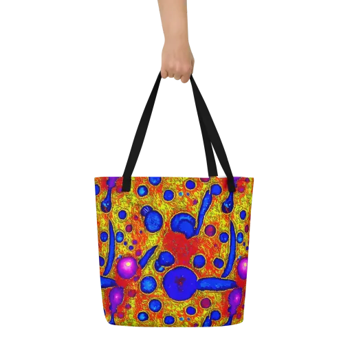 Cobalt Lava on a Large Tote Bag W/ Pocket