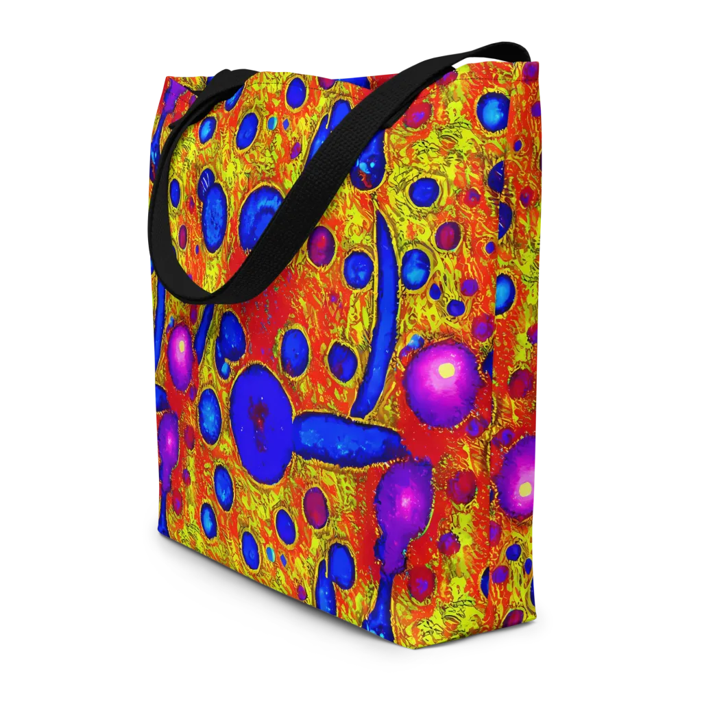 Cobalt Lava on Large Tote Bag W/ Pocket — Front