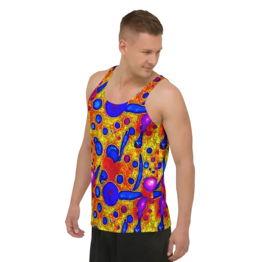 Cobalt Lava on a Men's Tank Top