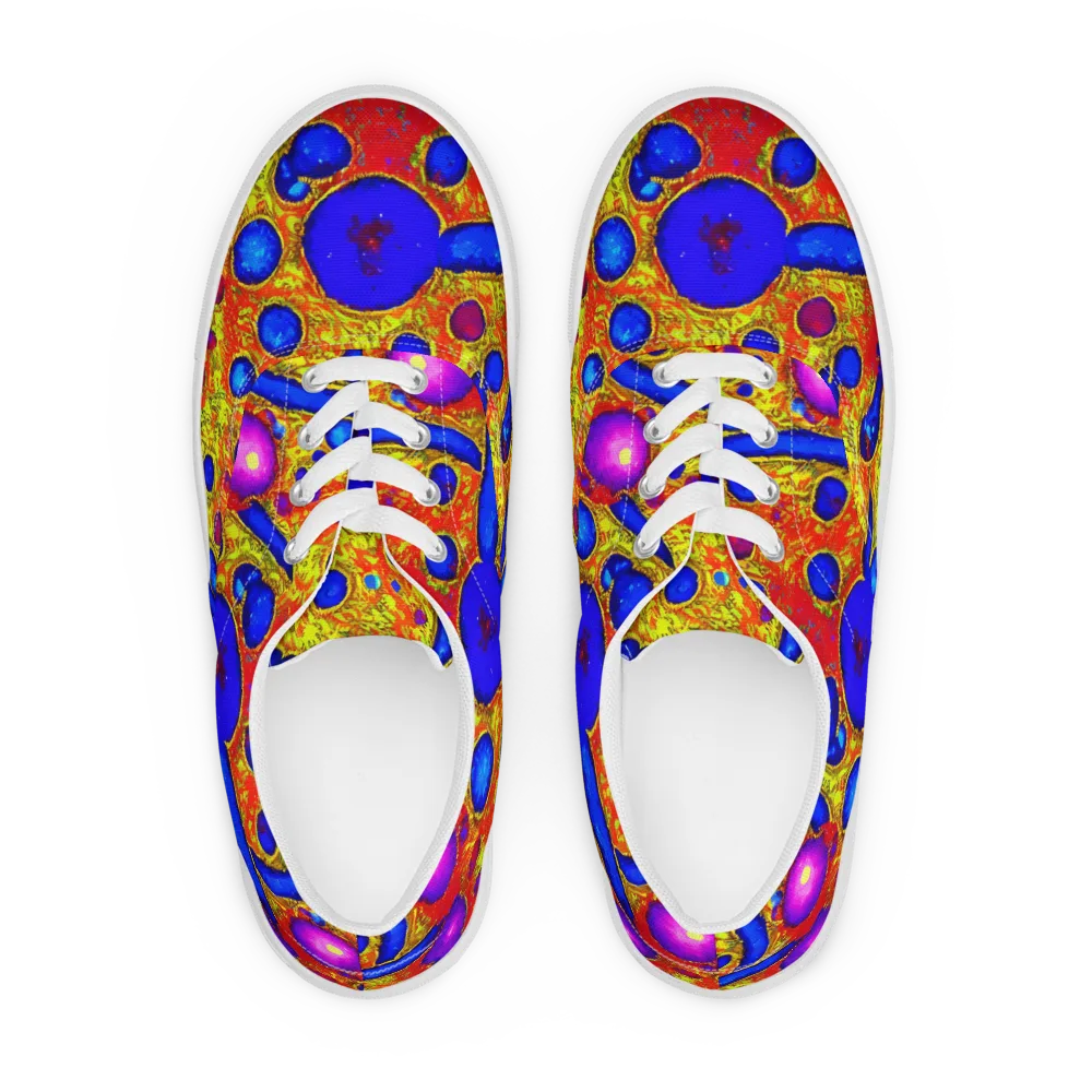 Cobalt Lava on Men's Lace-Up Canvas Shoes — Front