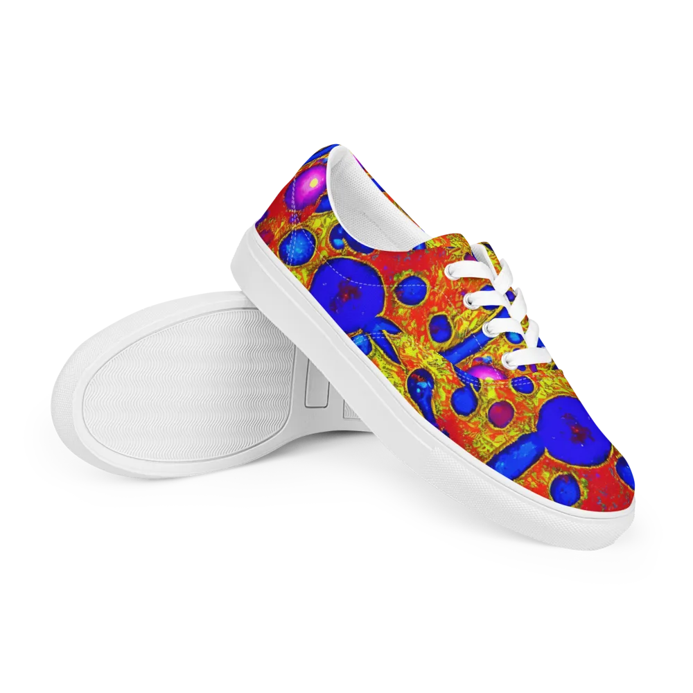Cobalt Lava on Men's Lace-Up Canvas Shoes — Right Front