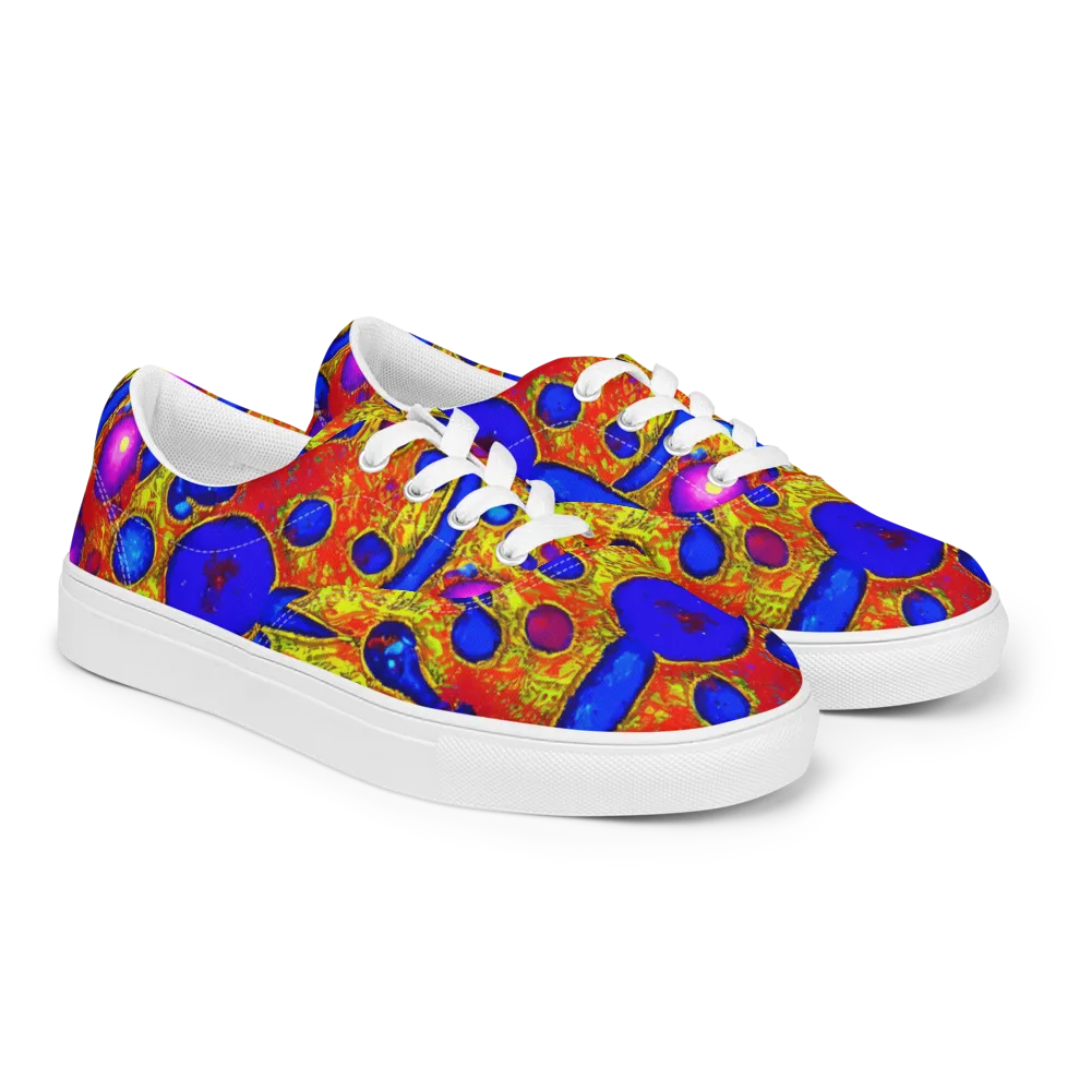 Cobalt Lava on Men's Lace-Up Canvas Shoes — Right Front
