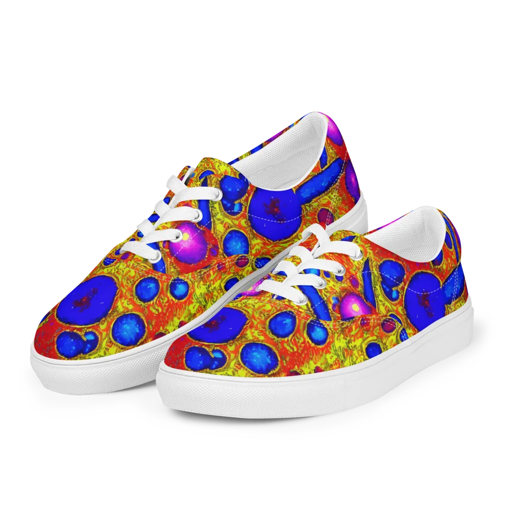 Cobalt Lava on Men's Lace-Up Canvas Shoes — Left Front