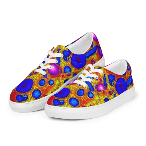 Cobalt Lava on a Men's Lace-Up Canvas Shoes
